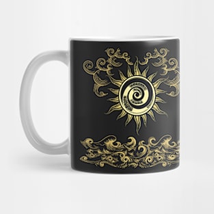 Sun clouds and Sea Esoteric Illustration Mug